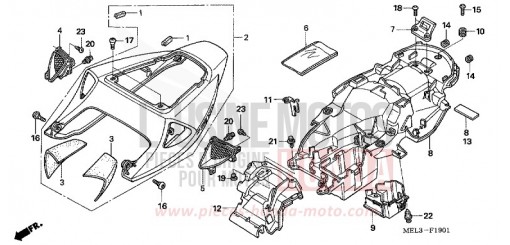 MOULURE DE SIEGE (CBR1000RR6/7) CBR1000RR7 de 2007